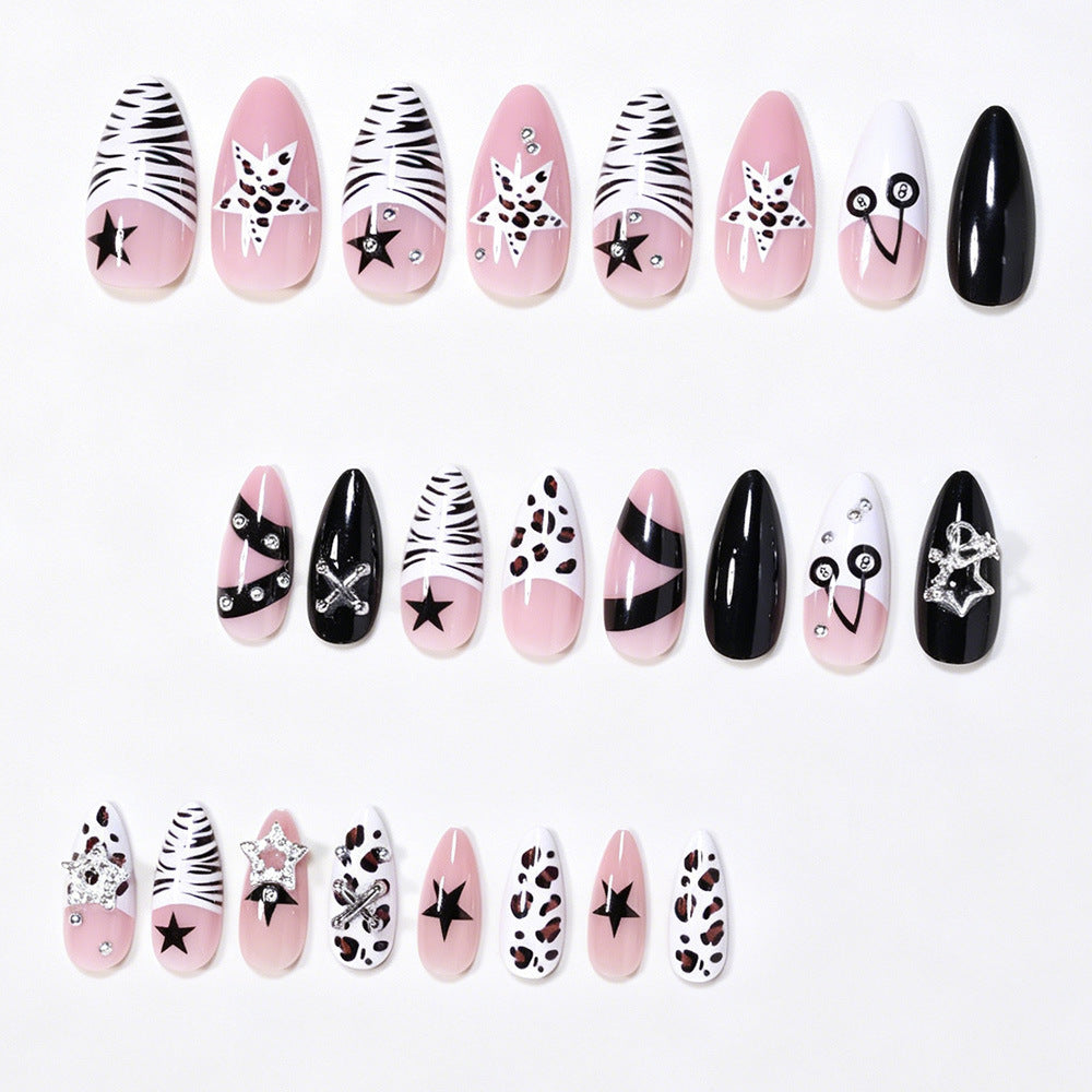 Decorative Press-On Nail Art Tips with Unique Accents Bowlift