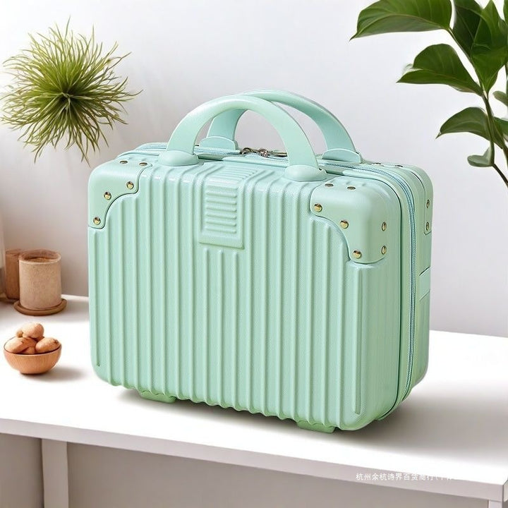 Hard-shell carry-on suitcase with secure lock and innovative design Bowlift