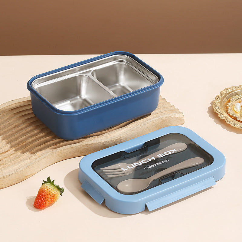 Multi-Layered Insulated Bento Lunch Box with Built-in Utensils
