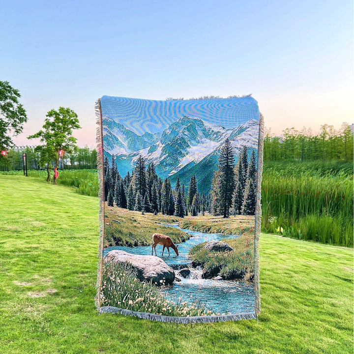 Scenic Nature Woven Throw Blanket