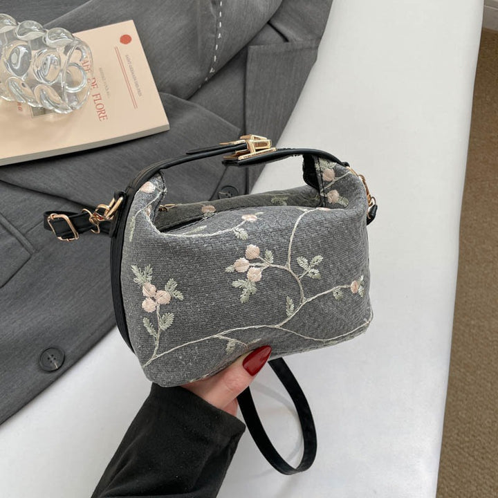 Embroidered Floral Mini Handbag Bowlift