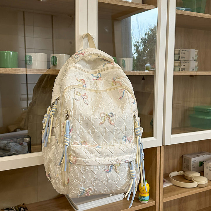 Quilted Bow-Detail Fashion Backpack Bowlift
