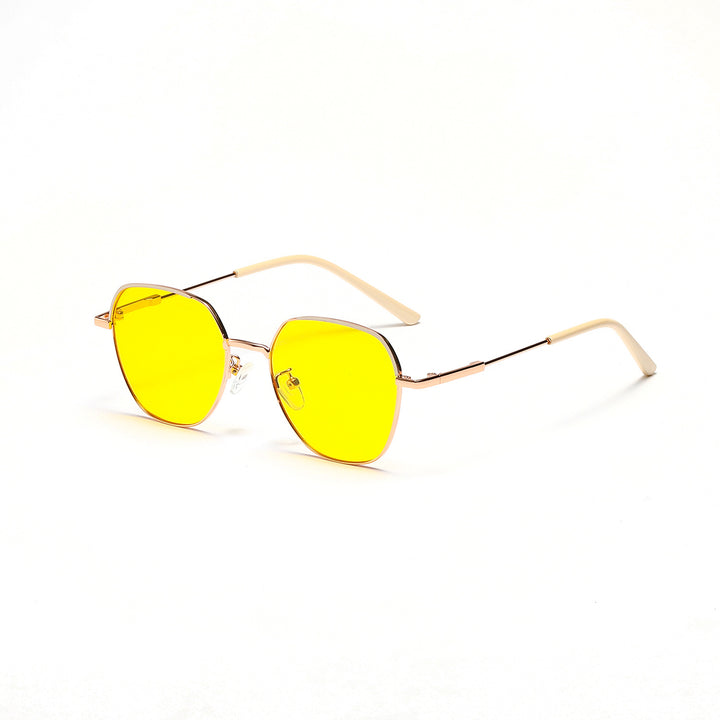 Women’s fashionable sunglasses with slim metal frame and blue lenses Bowlift