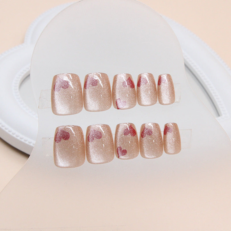 Heart Design Press-On Nail Tips Bowlift