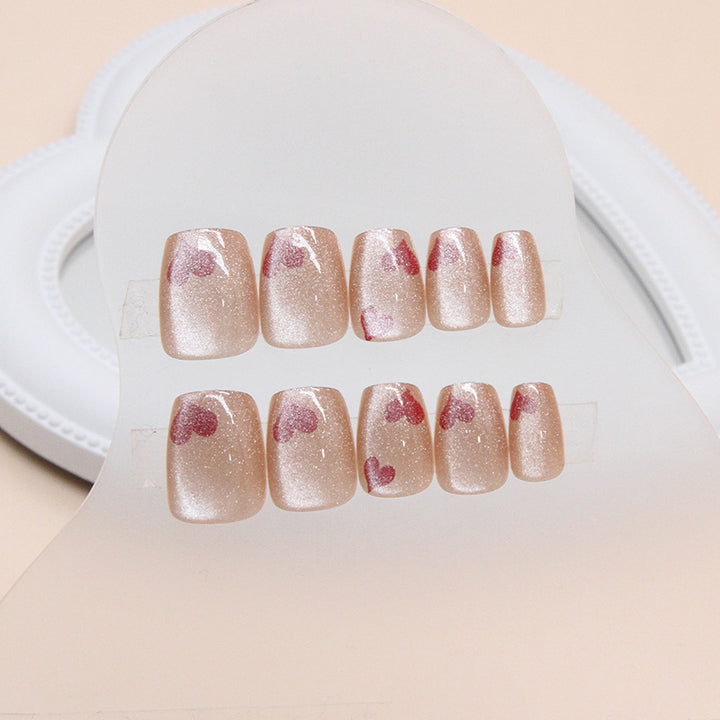 Heart Design Press-On Nail Tips Bowlift
