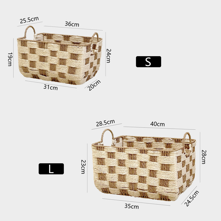 Handcrafted storage basket with carry handles Bowlift