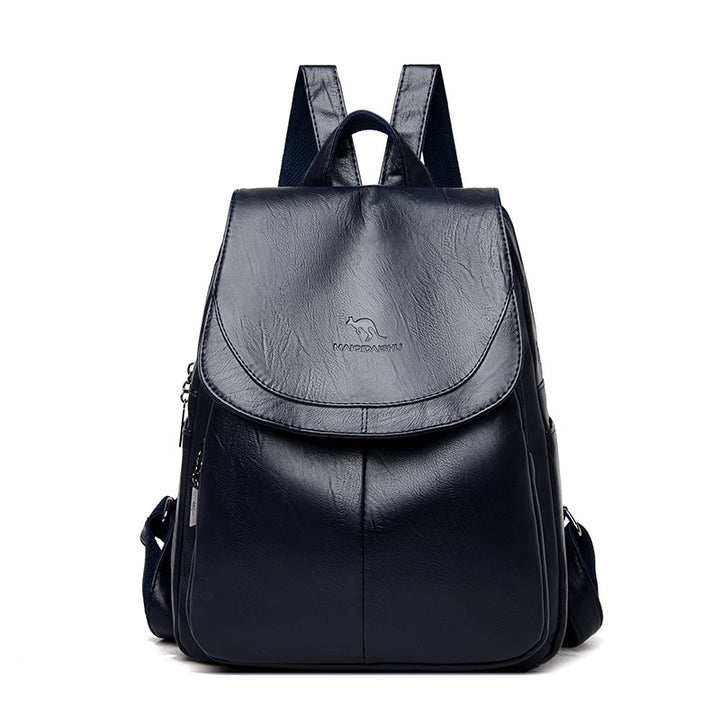Sleek Textured Leather Backpack