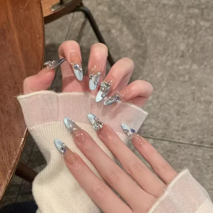 Elegant Crystal-Embellished Press-On Nails Bowlift
