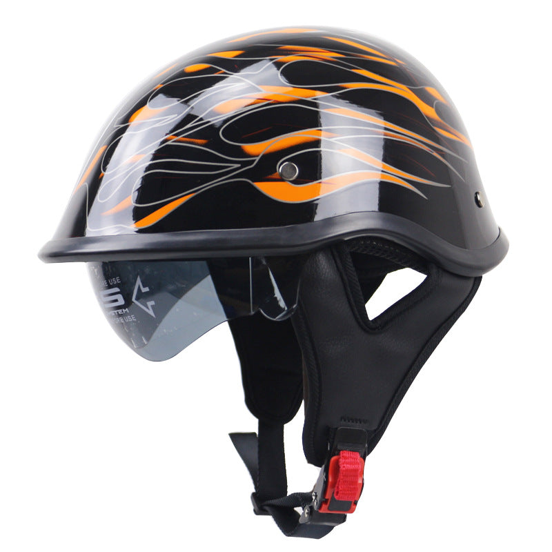 Classic Open-Face Motorcycle Helmet with Visor Bowlift