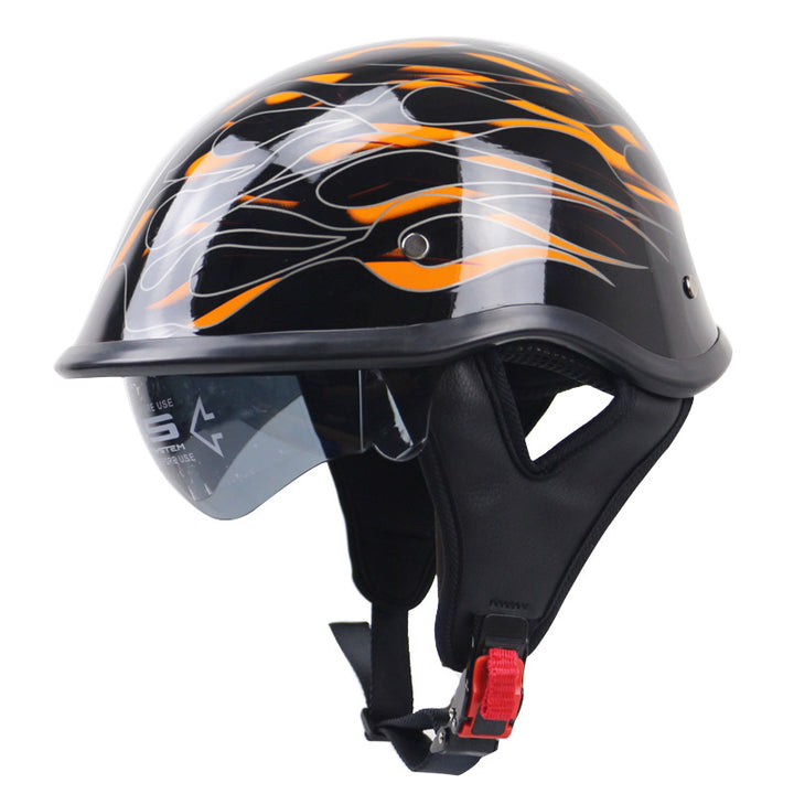 Classic Open-Face Motorcycle Helmet with Visor Bowlift