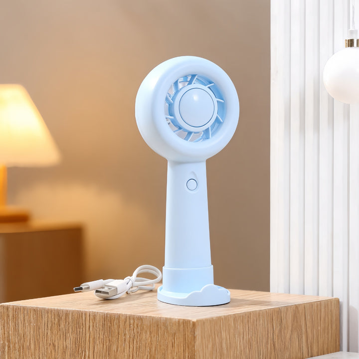 Ladies Portable Hand Fan with Ergonomic Design and USB Charging Function Bowlift
