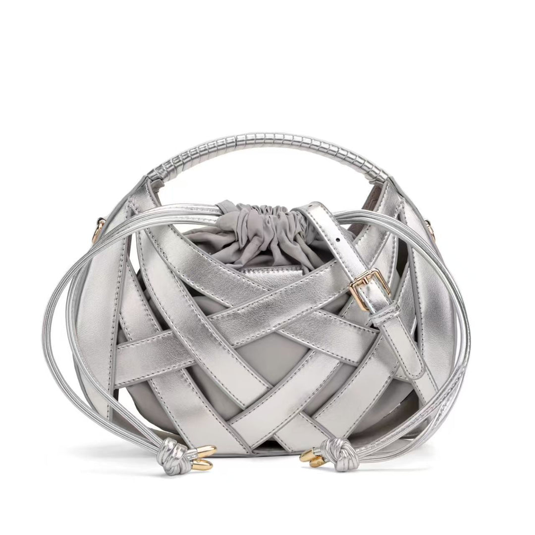 Chic Woven Handle Handbag Bowlift