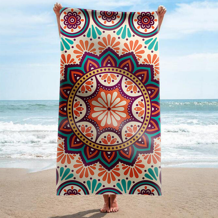 Beach towel with artistic mandala design Bowlift