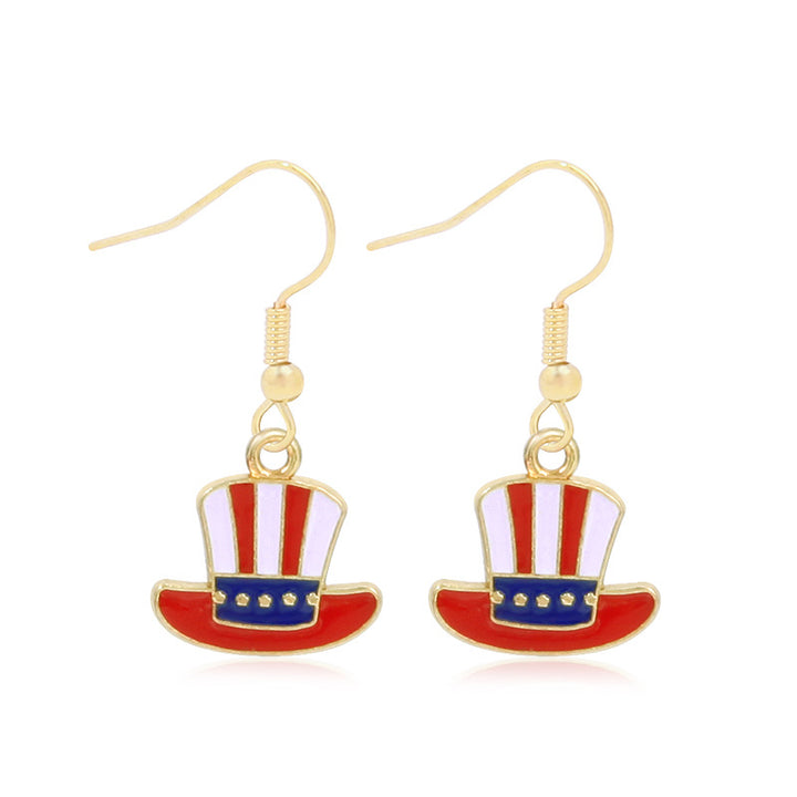 Women's lightweight star earrings with enamel flag design and fishhook Bowlift