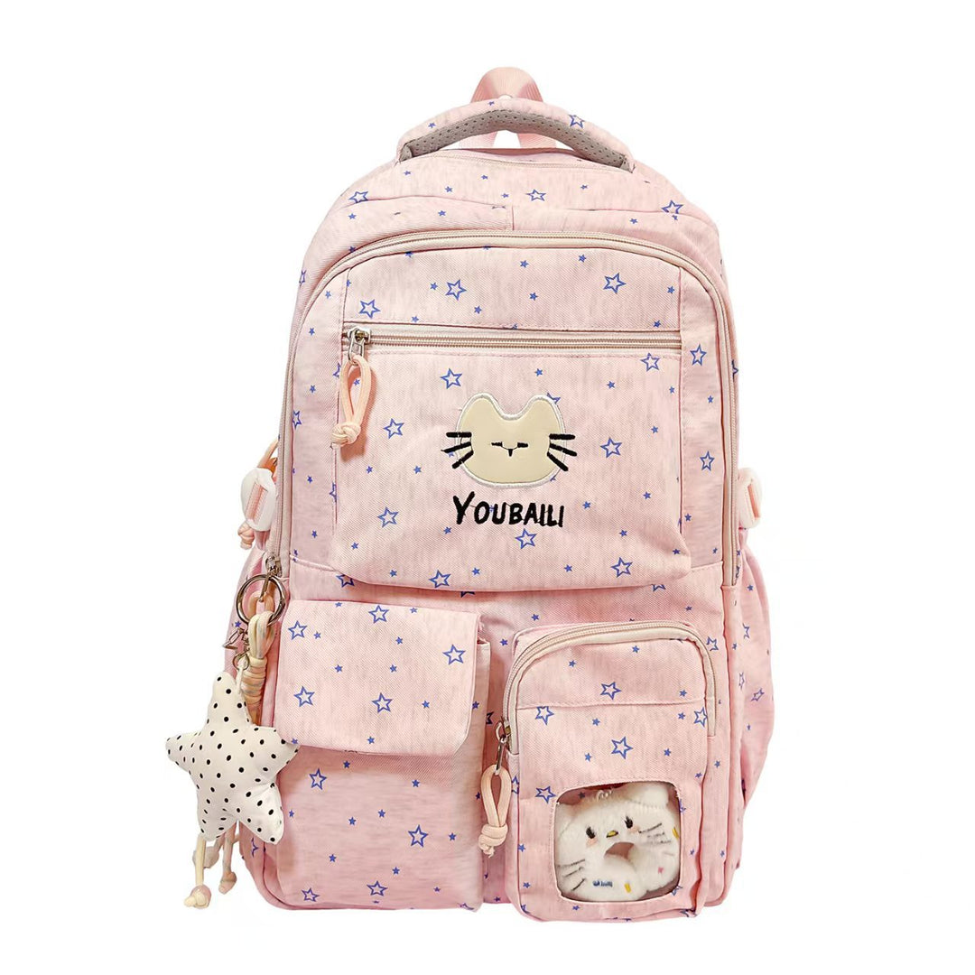 Cartoon-Themed Multi-Pocket Backpack Bowlift