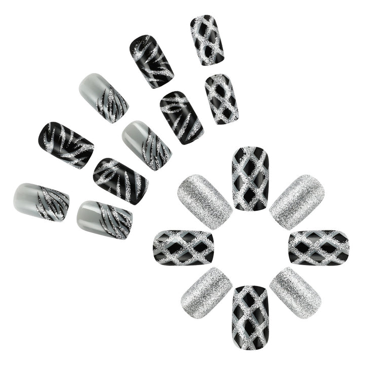 Glamorous Artistic Press-On Nail Set Bowlift