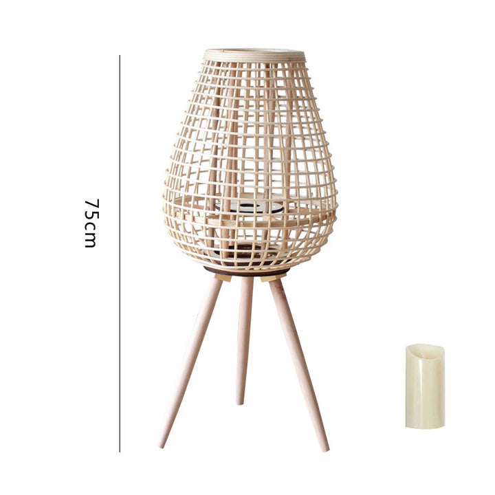 Decorative Rattan Lantern with Carry Handle Bowlift