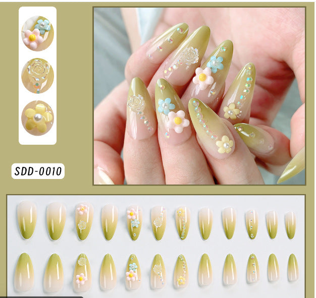 Artistic Press-On Nail Set Bowlift