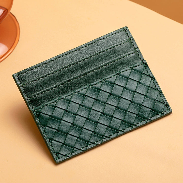 Woven Leather Card Holder Bowlift