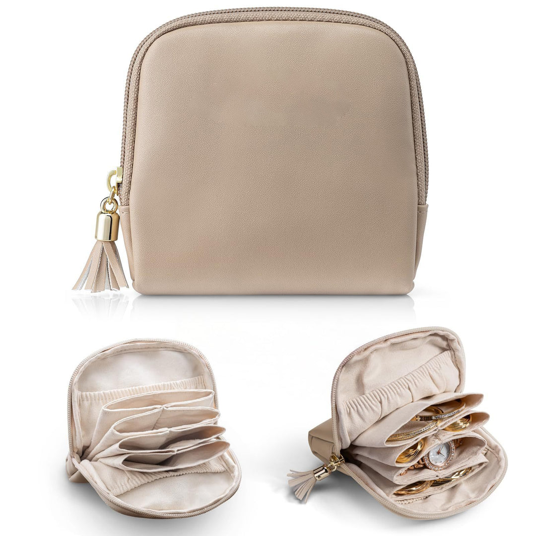 Cosmetic organizer with structured interior and elegant tassel Bowlift