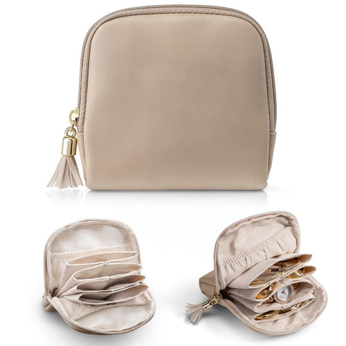 Cosmetic organizer with structured interior and elegant tassel Bowlift