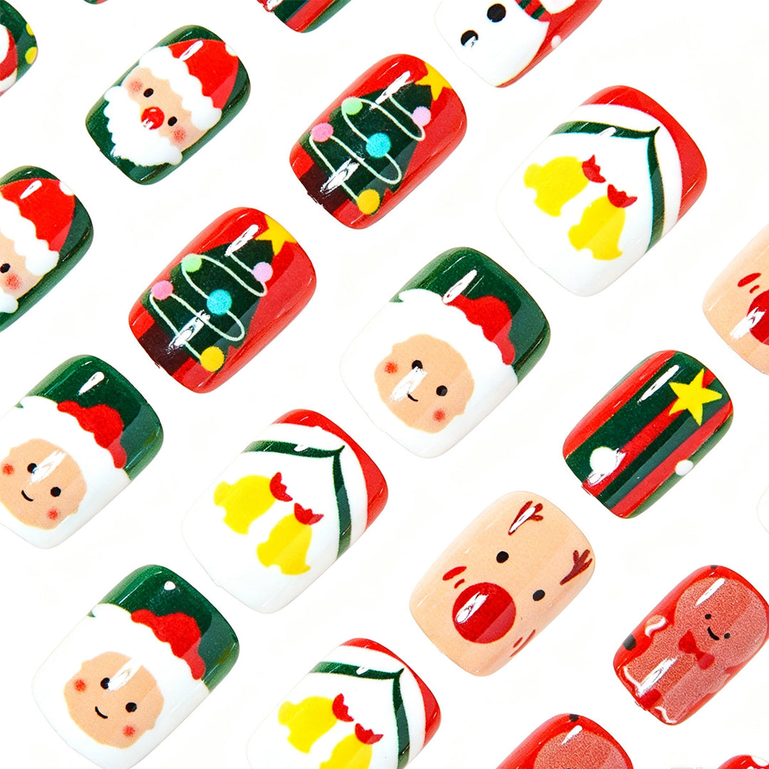 Festive Holiday-Themed Press-On Nail Art Bowlift