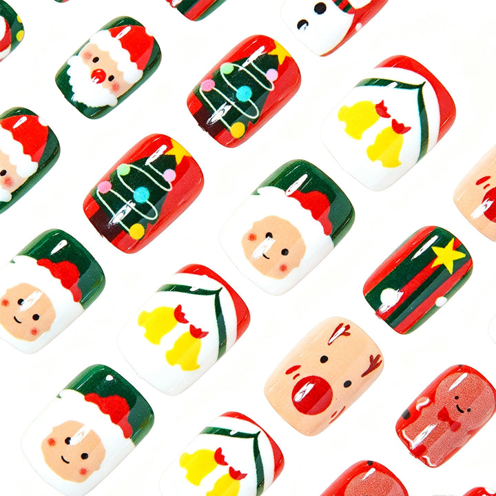 Festive Holiday-Themed Press-On Nail Art Bowlift