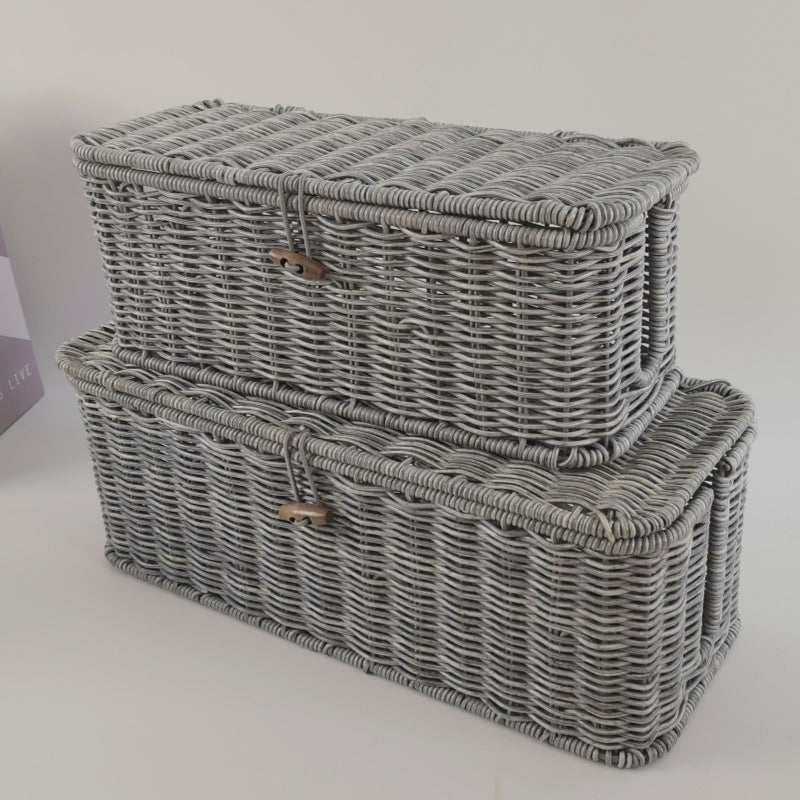 Handcrafted Wicker Storage Bins Bowlift