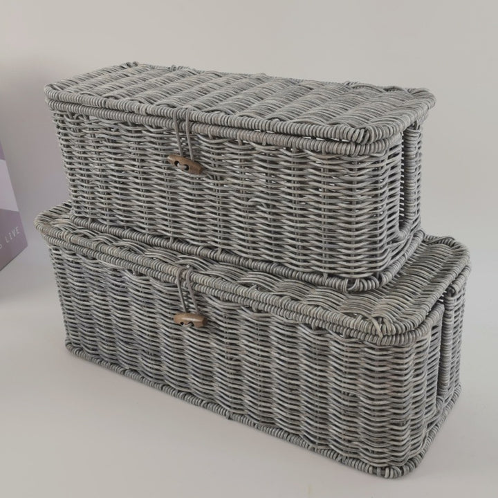 Handcrafted Wicker Storage Bins Bowlift