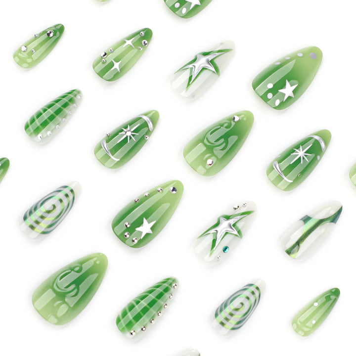 Artificial nails with modern geometric designs Bowlift