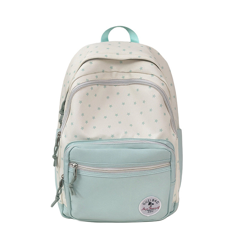 Star-Print Student Backpack