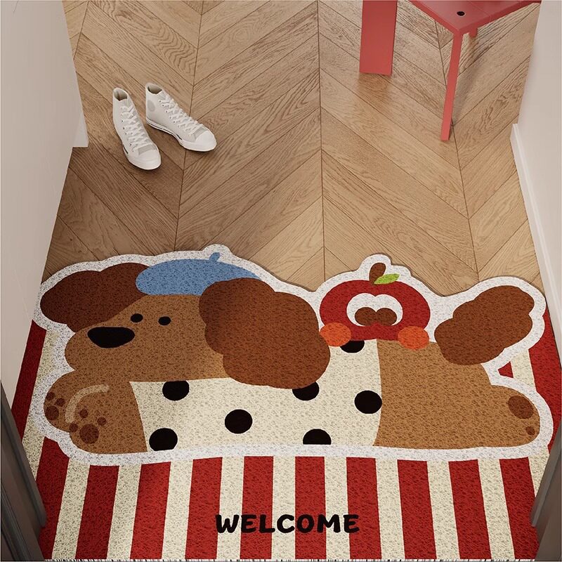 Whimsical Dog-Themed Welcome Mat