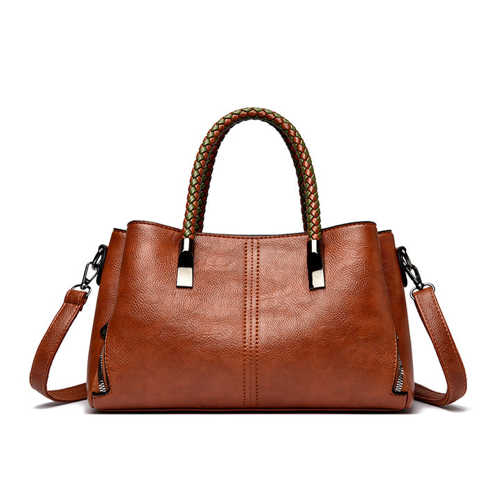 Elegant Braided Handle Handbag Bowlift