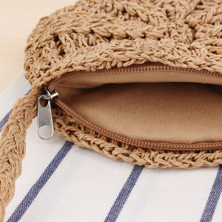 Handbag Made of Hand-Knotted Natural Material with Fringed Detail Bowlift