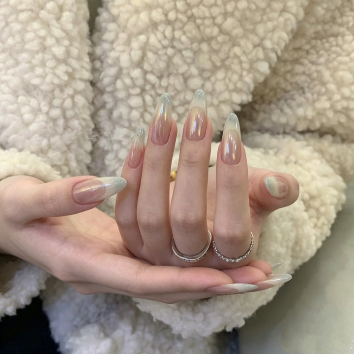 Glamorous Artificial Nails In Modern Ombre Design Bowlift