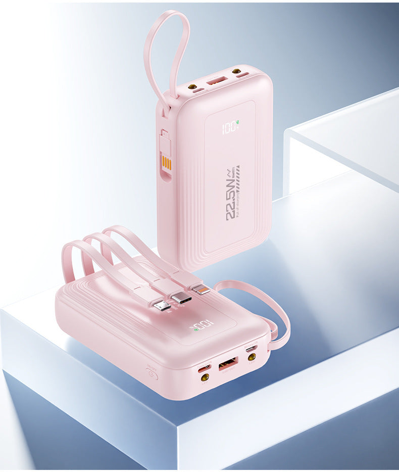 Portable power bank with integrated fast charging ports and digital display Bowlift
