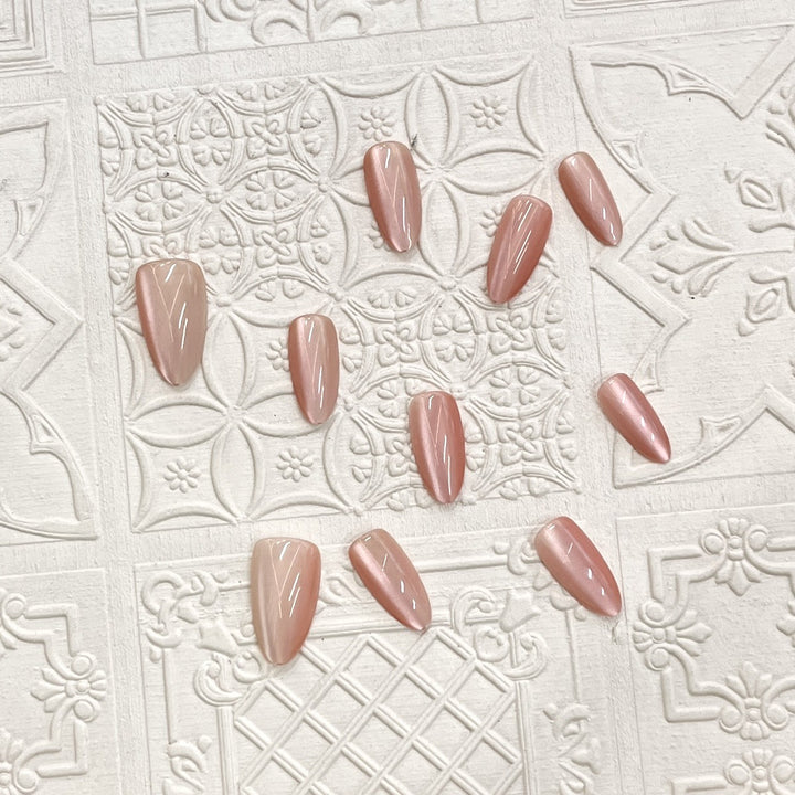Glossy Almond-Shaped Press-On Nail Set Bowlift 1787225130