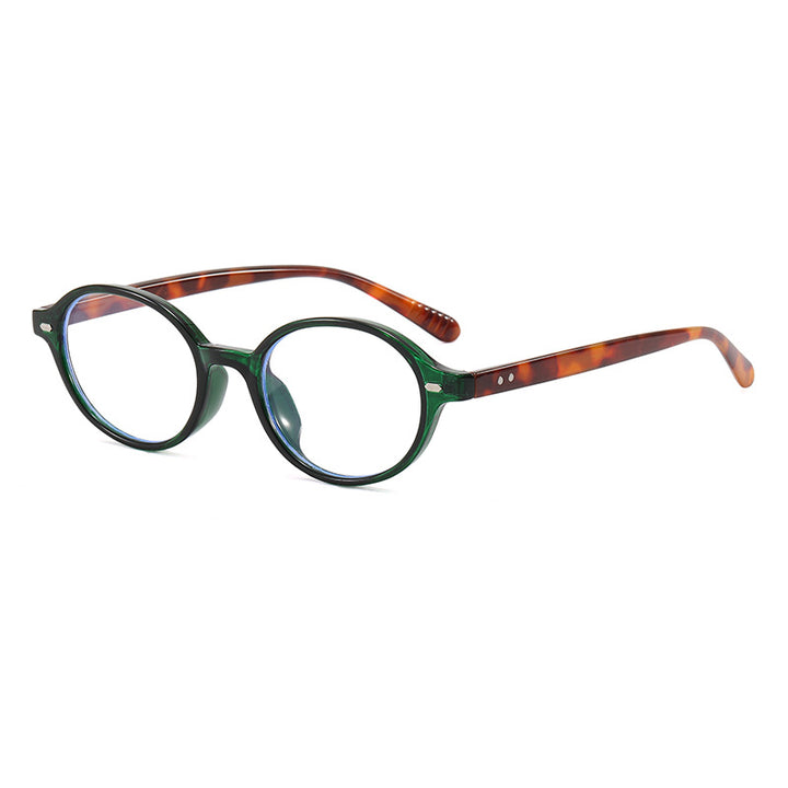 Women's fashionable round reading glasses with flexible plastic frame Bowlift