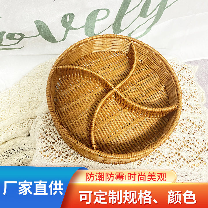 Women's leather storage basket with compartments Bowlift