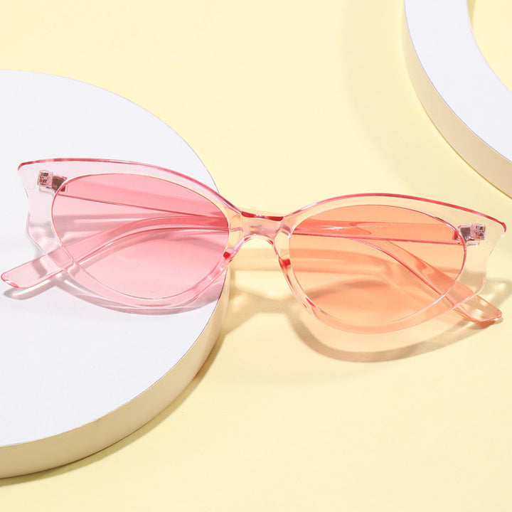 Women's Cat Eye Sunglasses with Transparent Frame Bowlift