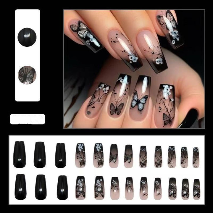 Artful Nail Set with Butterfly Design Bowlift