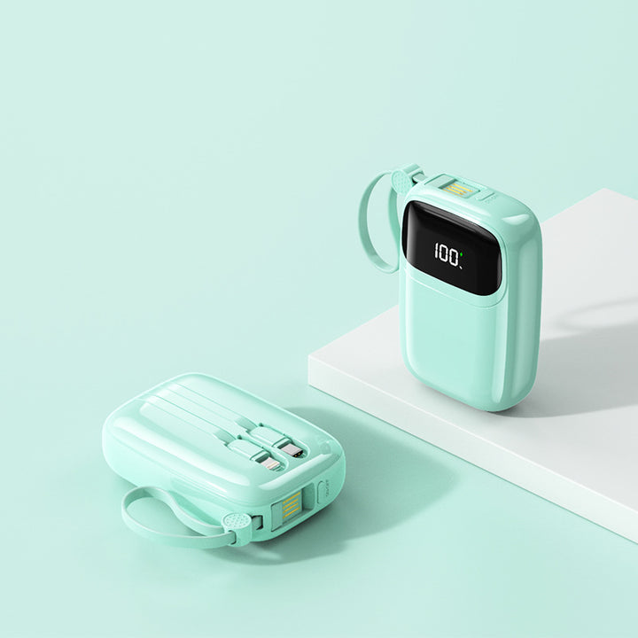Compact power bank with intelligent fast charging port and digital battery level indicator Bowlift