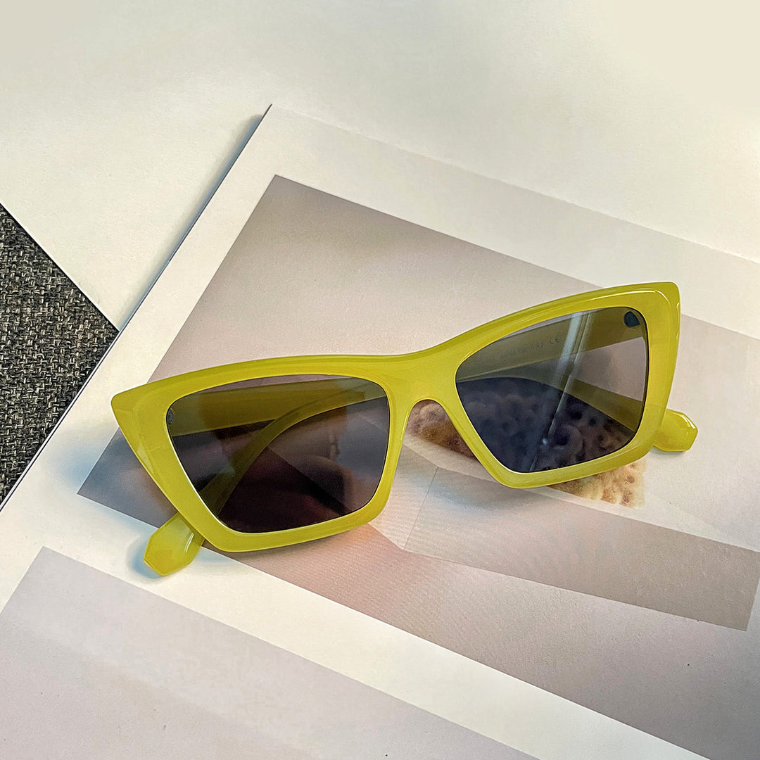 Women geometric sunglasses with stylish plastic frame Bowlift