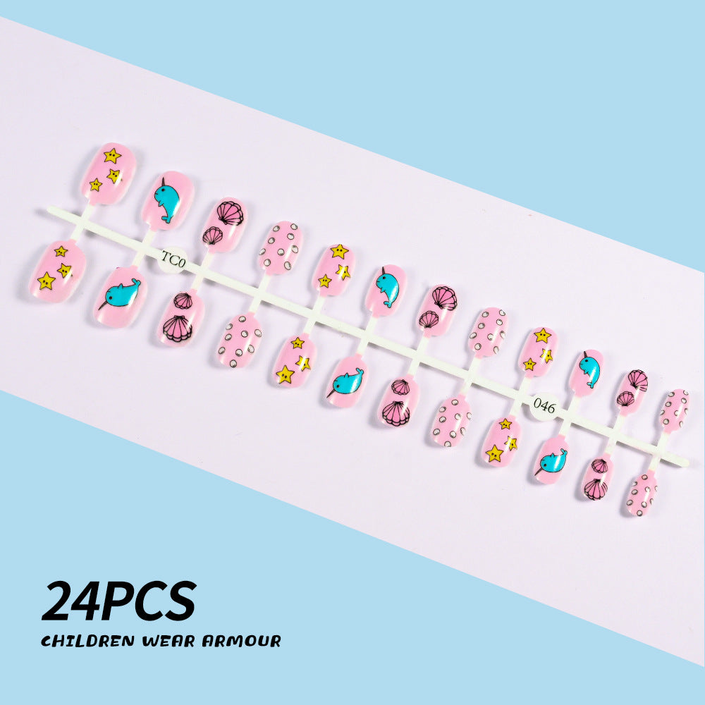 Children's Fun-Themed Press-On Nail Set Bowlift