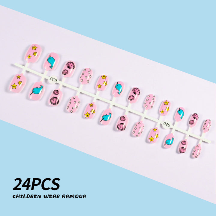 Children's Fun-Themed Press-On Nail Set Bowlift