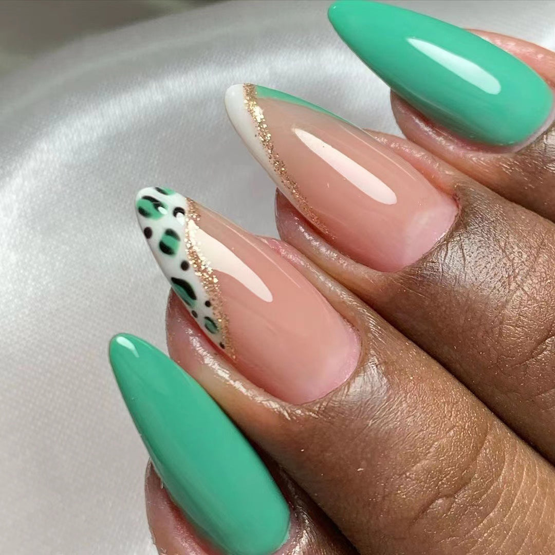Artistic stiletto nails with glamorous color play Bowlift