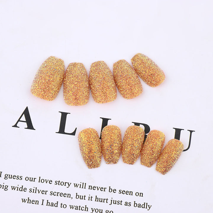Glittering artificial nails in modern design Bowlift
