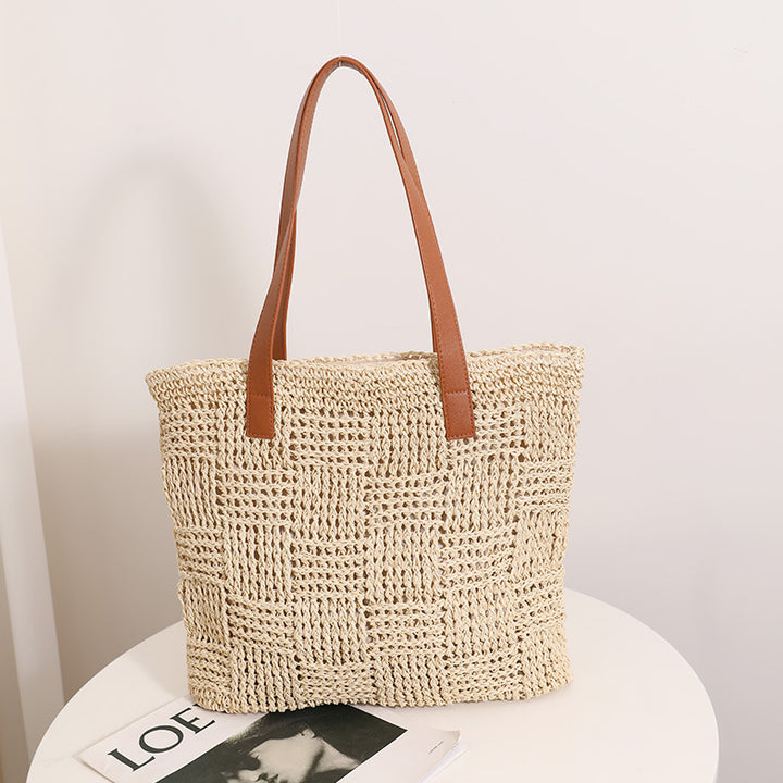 Natural braided tote bag Bowlift