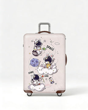 Women's stretchable suitcase cover with rabbit motif, tear-resistant stretch material and openings for handle and wheels Bowlift