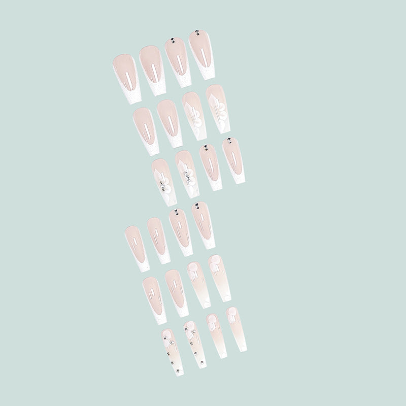 Glamorous stiletto artificial nails with floral details Bowlift